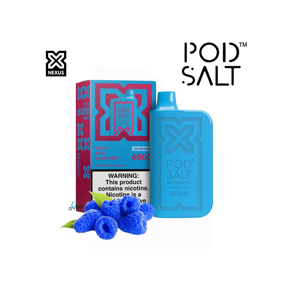 POD SALT SOUR BLUE RASBERRY 6000 PUFFS