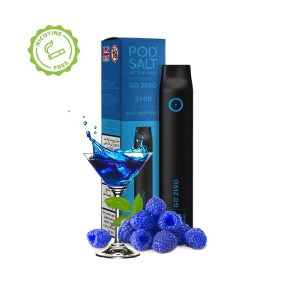POD SALT 2500PAF BLUE RASPBERRY ZERO NICOTINE