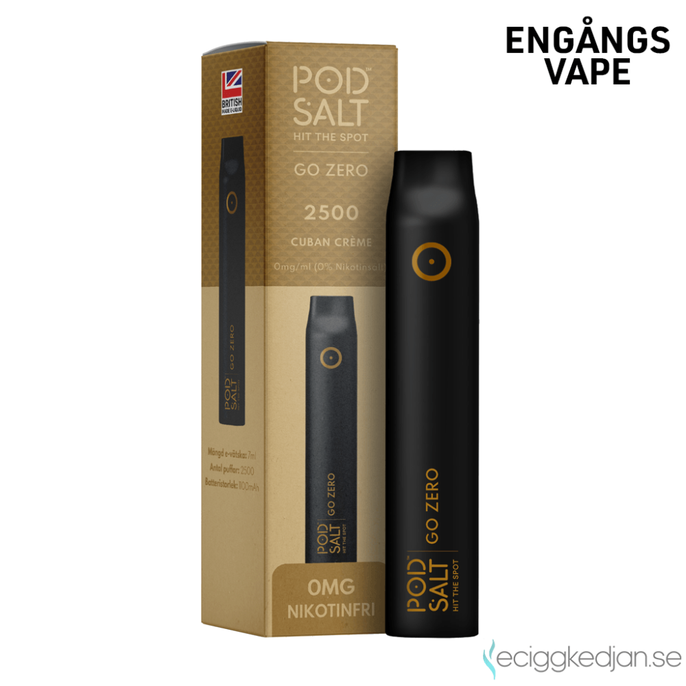 POD SALT GO ZERO 2500 CUBAN CREME ZERONICOTINE