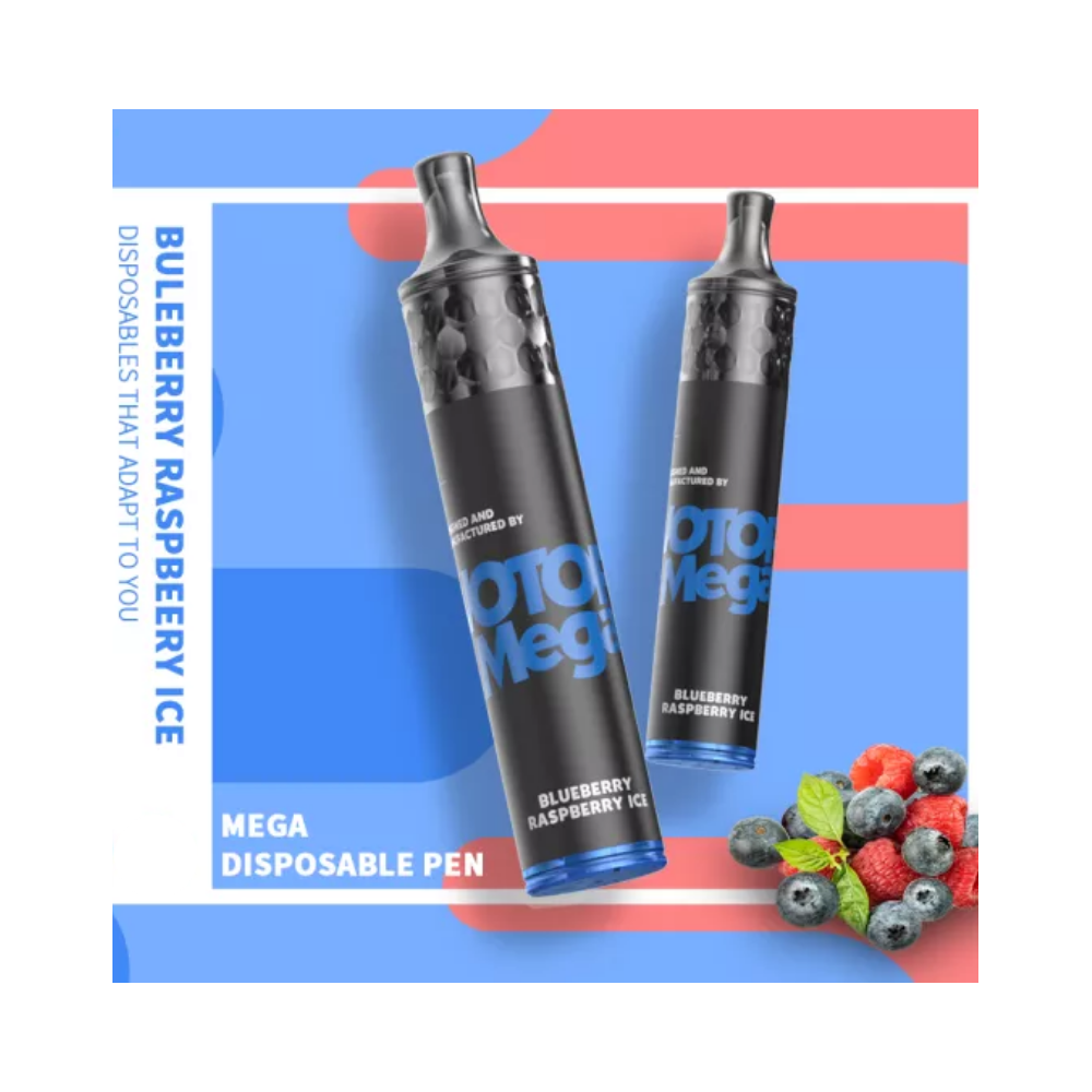 WOTOFO MEGA  BLUEBERRY RASPBERRY ICE 1500 PUFFS 5%