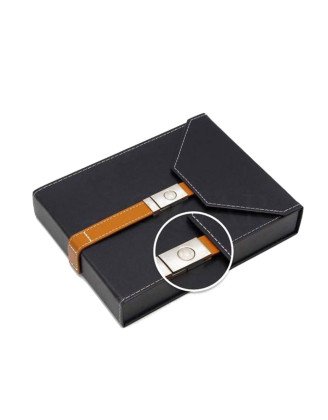 Étui à cigares en cuir Noir Flornc